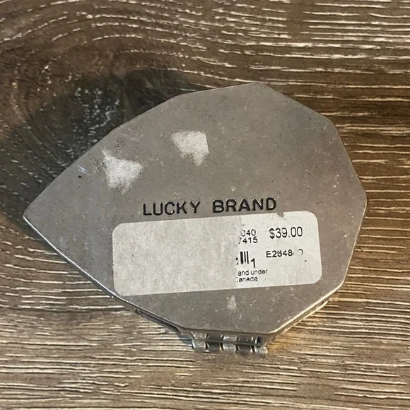 Lucky Brand NWT Silver Trinket Jewelry Gemstone Box with Mirror - Picture 5 of 5